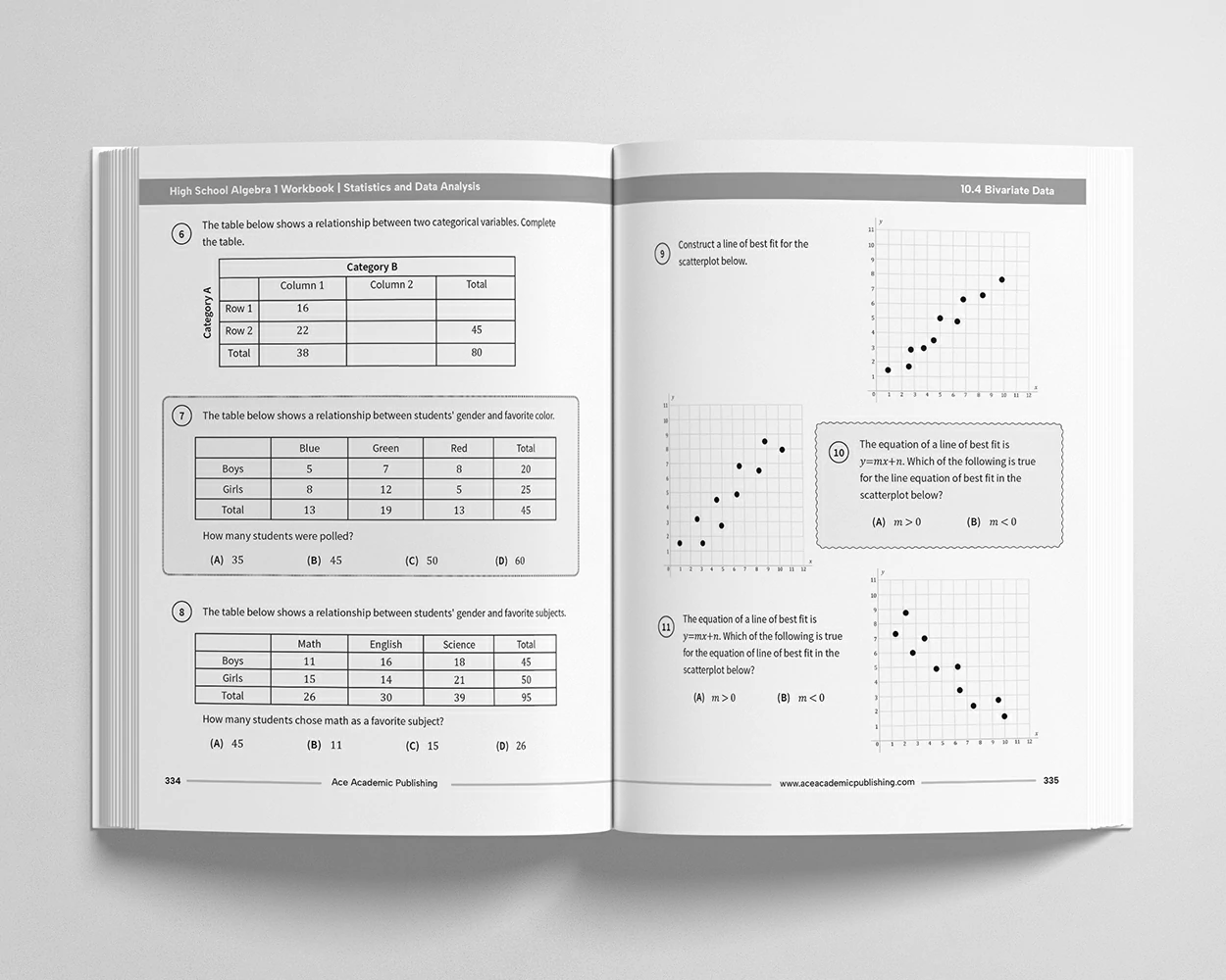 High School Algebra 1 Workbook view 5