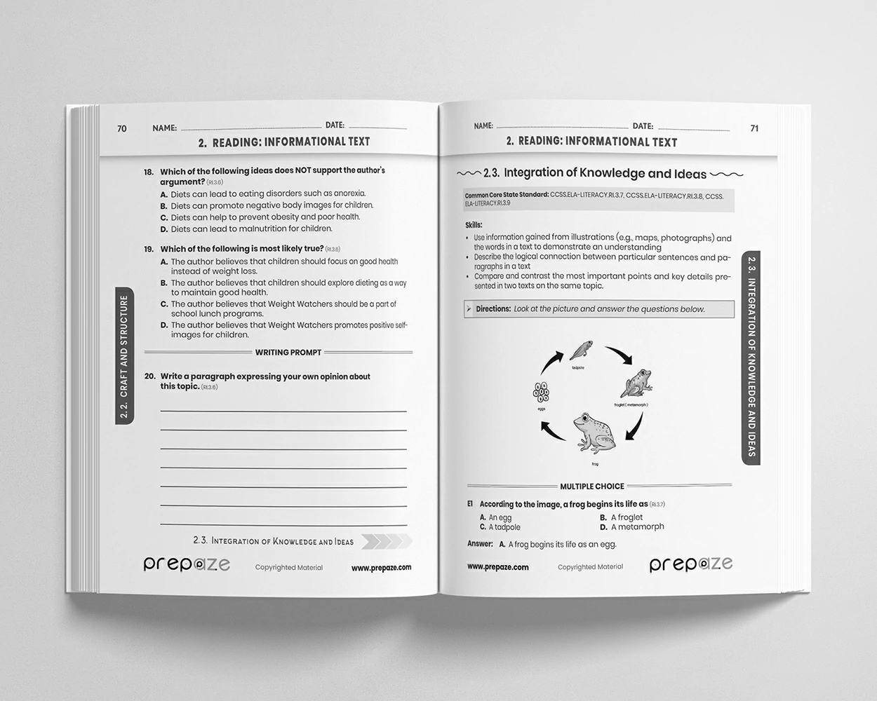 3rd Grade ELA Workbook view 3
