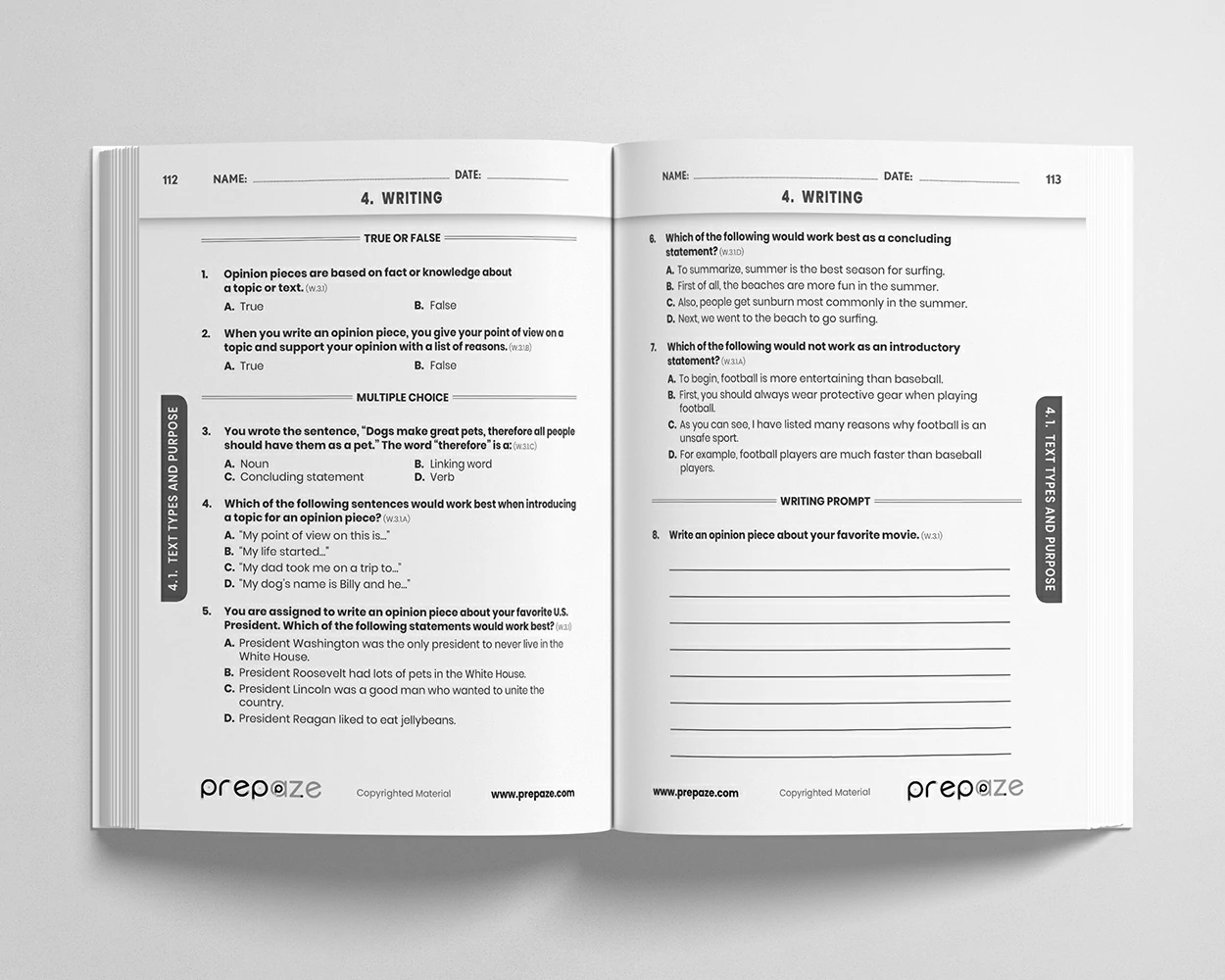 3rd Grade ELA Workbook view 4