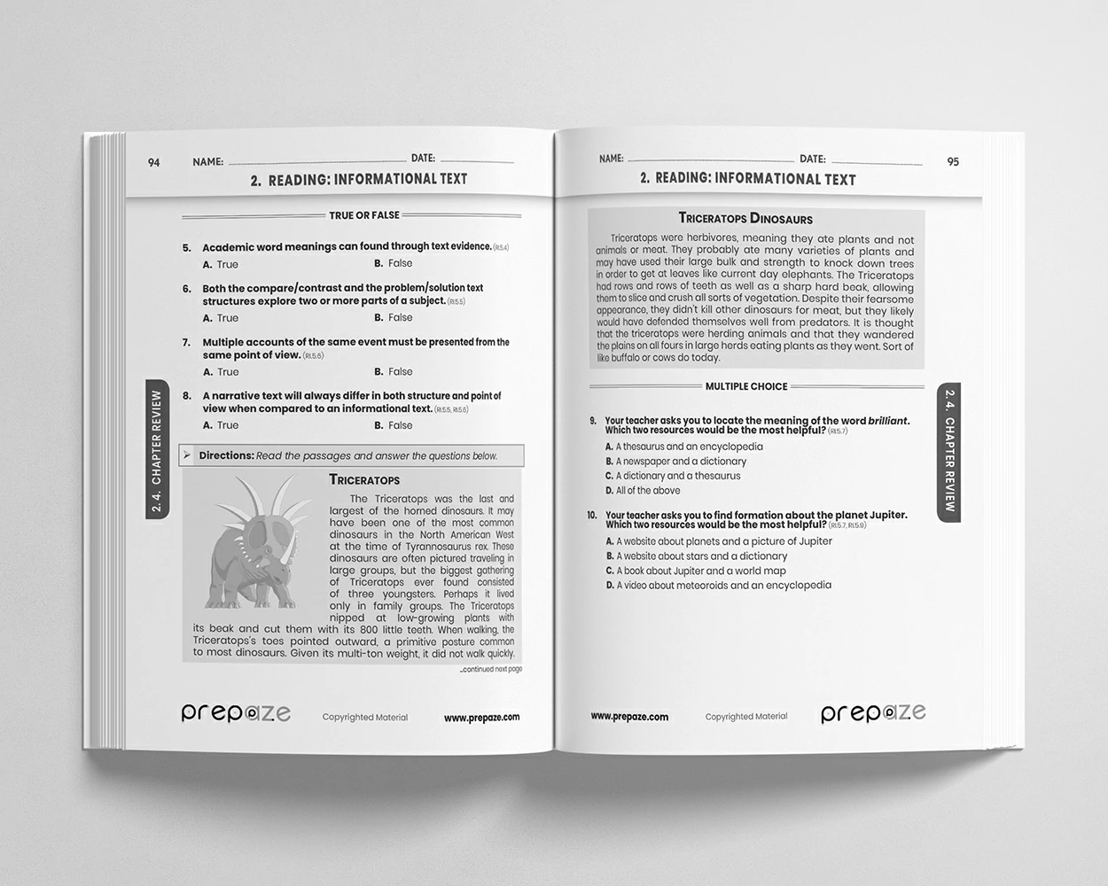 5th Grade ELA Workbook view 4