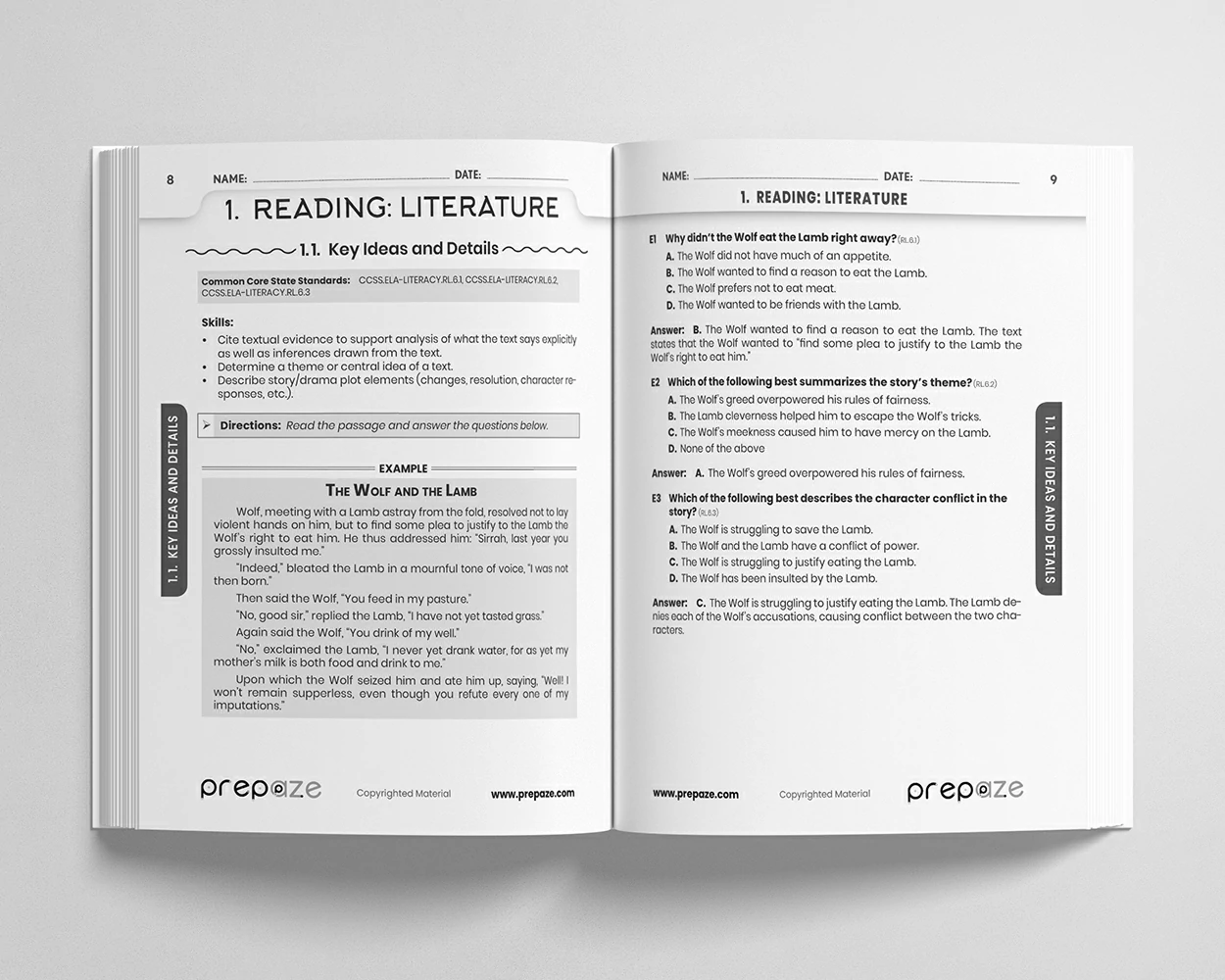 6th Grade ELA Workbook view 2