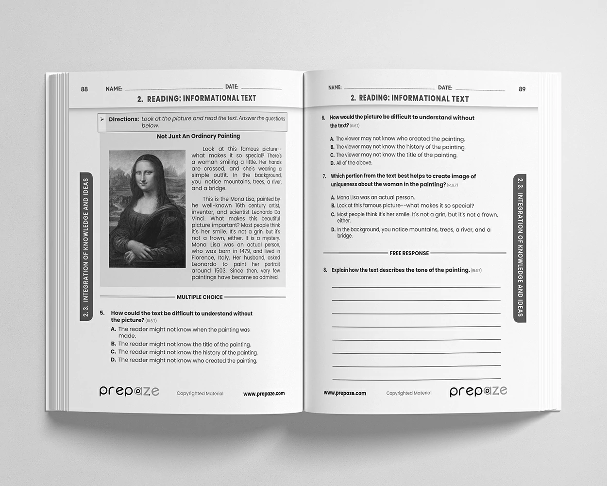 6th Grade ELA Workbook view 3