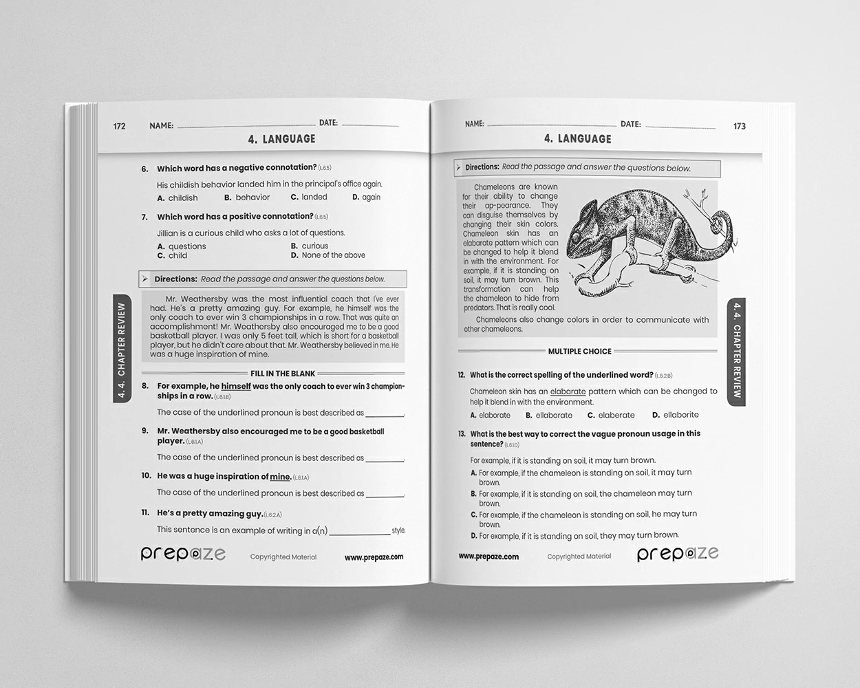 6th Grade ELA Workbook view 4