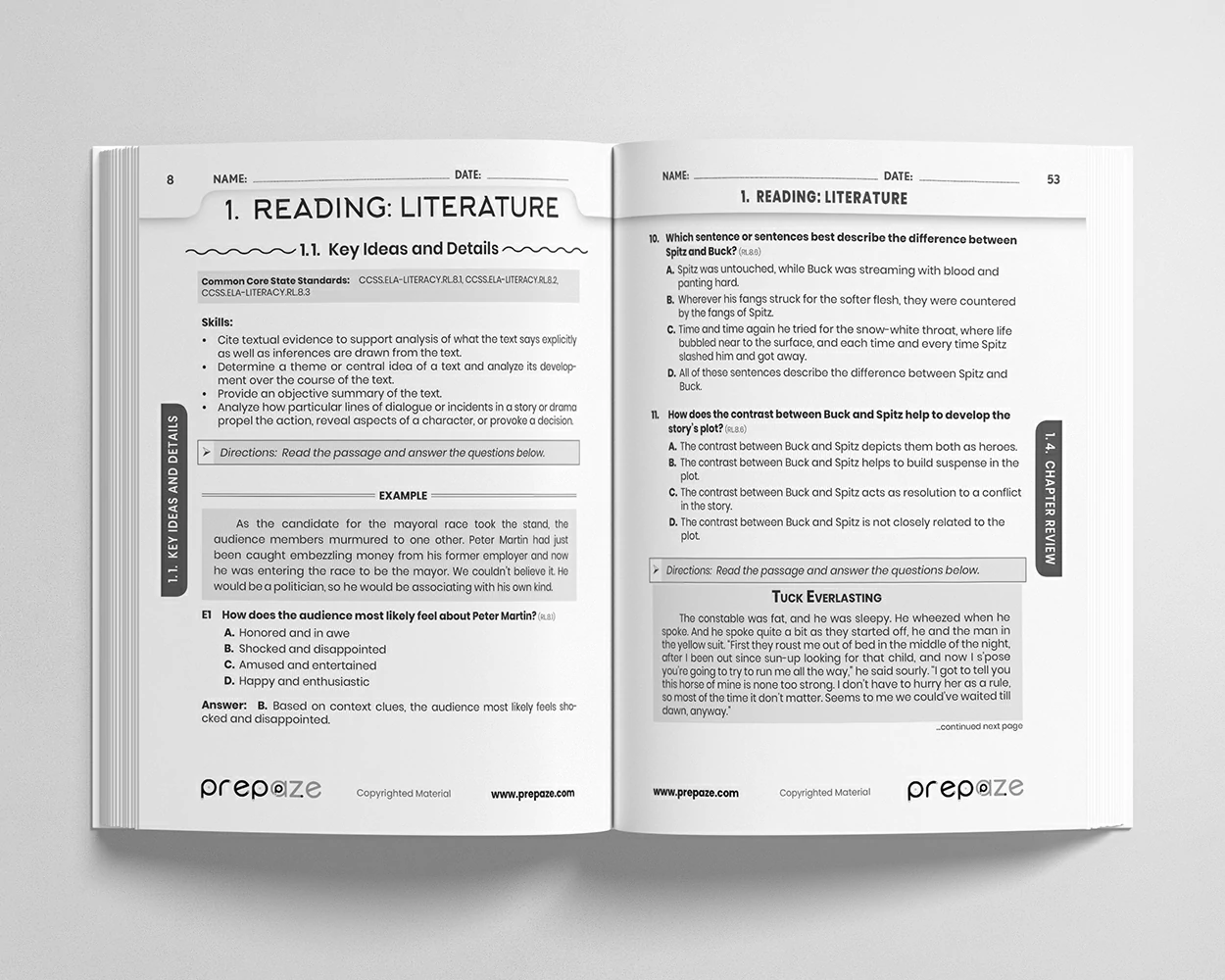 8th Grade ELA Workbook view 3
