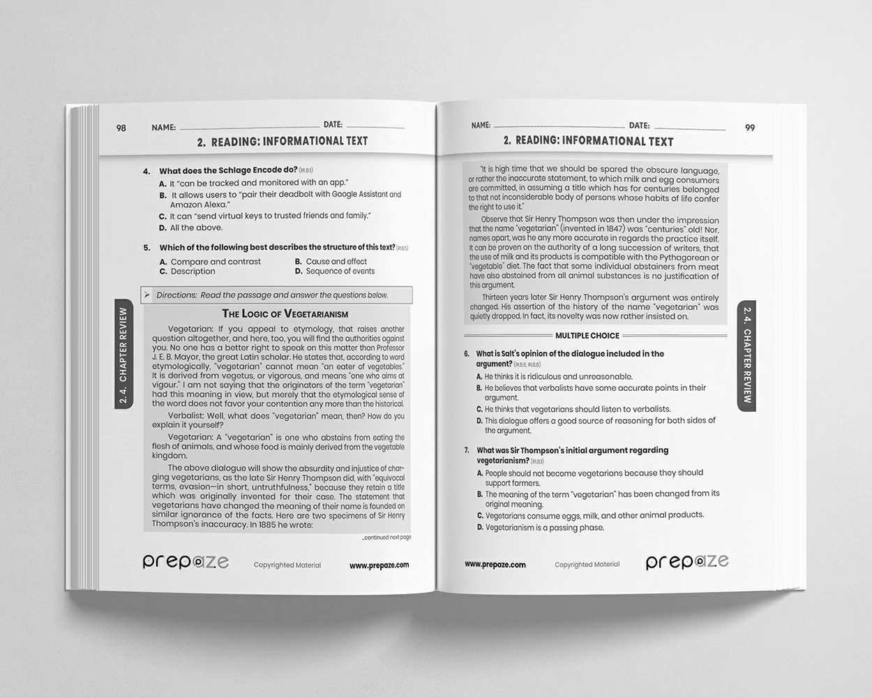 8th Grade ELA Workbook view 4