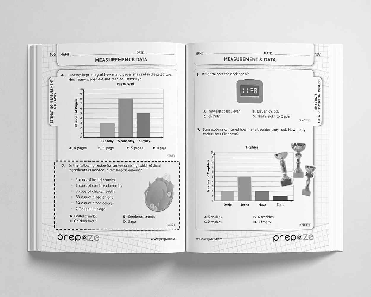 3rd Grade Math Workbook view 4
