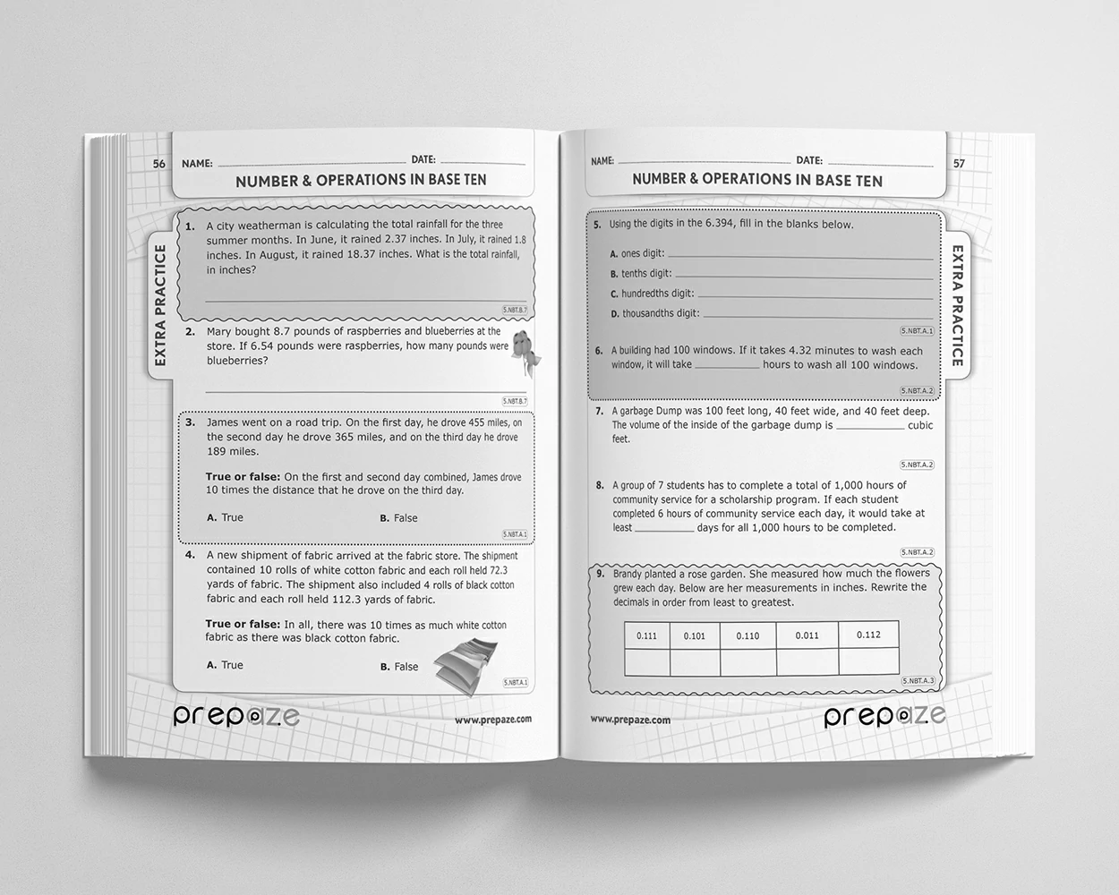 5th Grade Math Workbook view 2