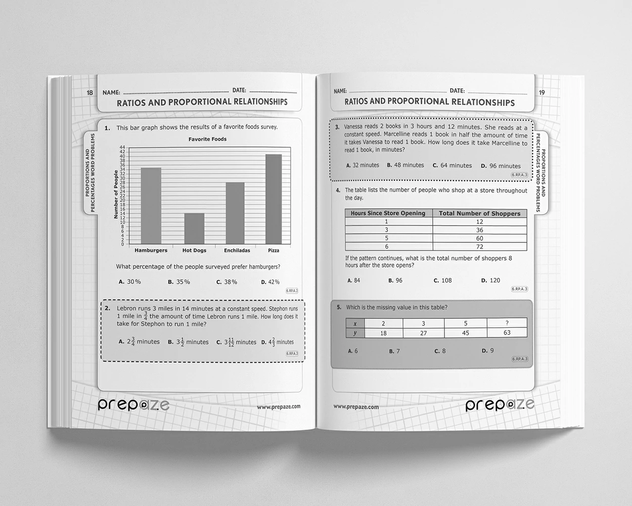 6th Grade Math Workbook view 2
