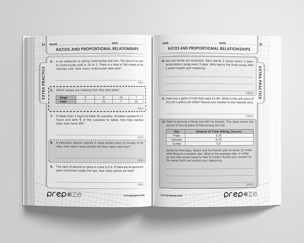 6th Grade Math Workbook view 3
