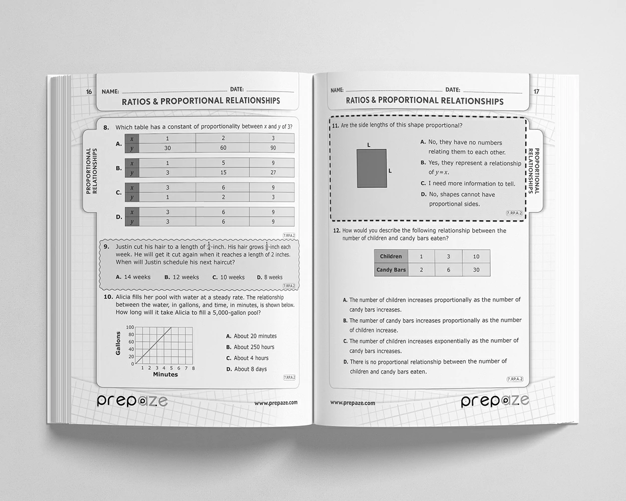 7th Grade Math Workbook view 2