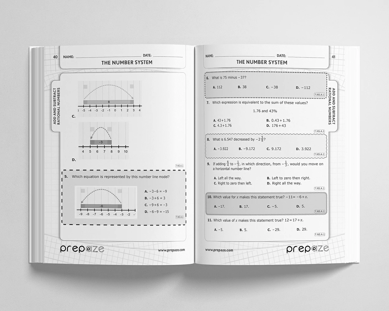 7th Grade Math Workbook view 3